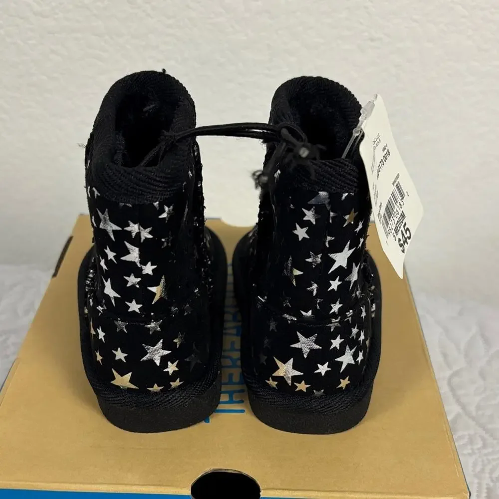 Thereabouts Memory Foam Lil Emory Black Starry Toddler Boots Size 5M